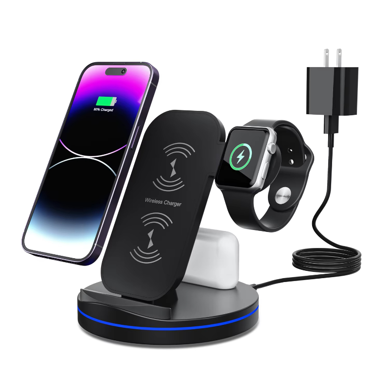 3 in 1 Fast Wireless Charger for Multiple Devices