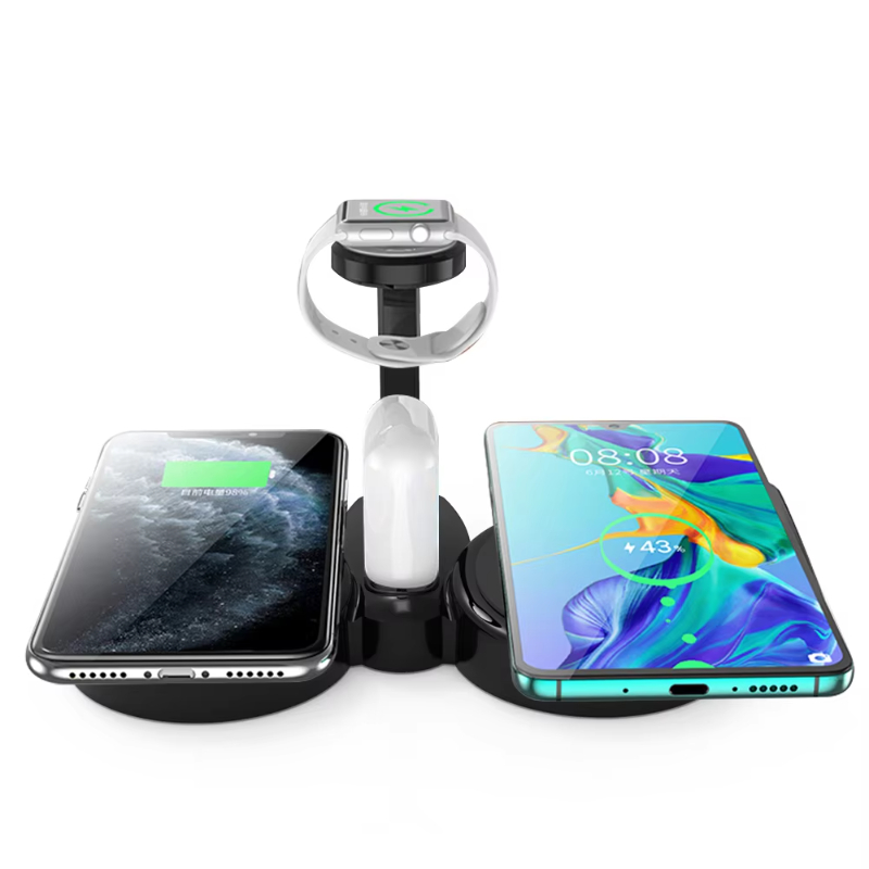 OEM TYPE-C 7.5W _ 10W for Mobile Phones 8mm 15W Portable Foldable Wholesale Wireless Charger Smart Watch Desktop Station 4 in 1