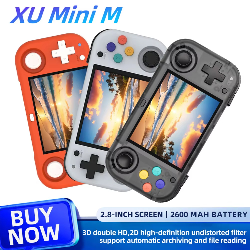 A 2.8'' Screen XU MINI M Handheld Game Console Linux MINI M Retro Simulator Portable Video Gaming Player Console For PSP_PS1
