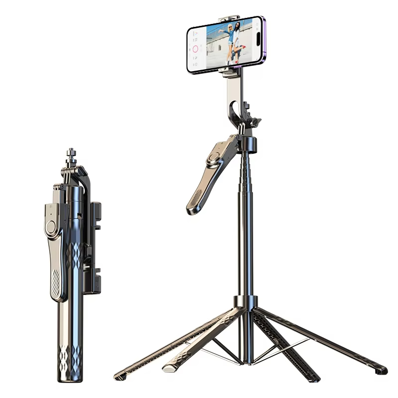 New Arrival Wireless Black 360-Degree Rotating Multi-Function Mobile Phone Selfie Stick