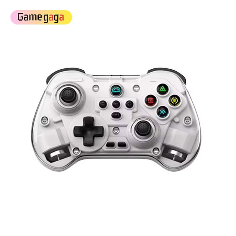 A Z01X Transparent Wireless Game Controller BT 6-Axis Motion Sensor Turbo Programmable Hall Joystick for PC_iOS_Mac_Android