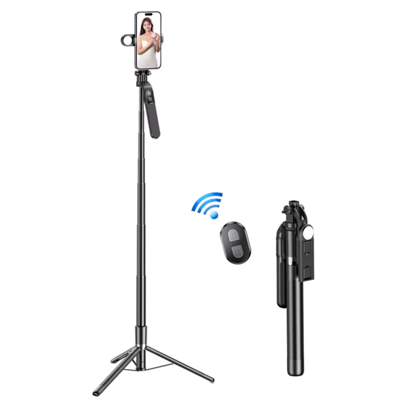 Wholesale Portable Selfie Stick with LED Light 360° Rotatable Smart Remote Control Foldable for Phone & Camera Use