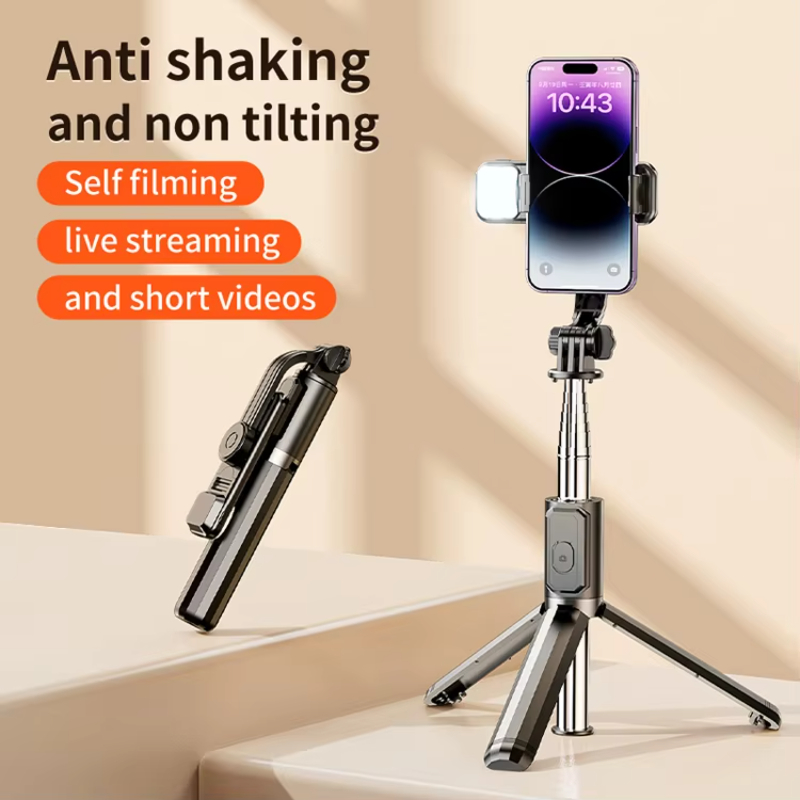 Mini 360-Degree Smart Hidden Remote Control Selfie Stick Flexible Extendable Foldable Rotatable Compatible Phones Cameras