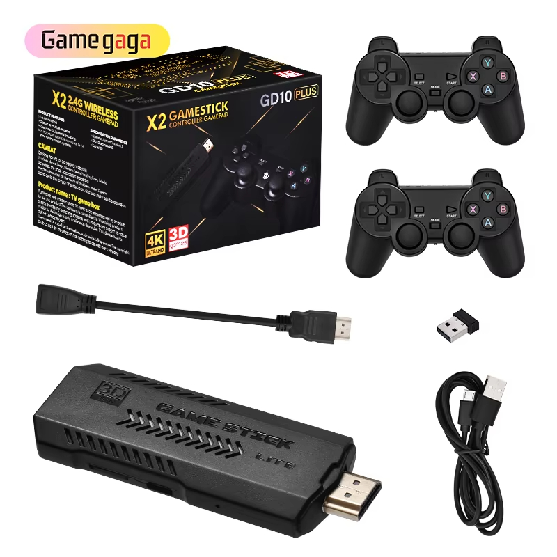 Ye Wholesale X2 Game Stick GD10 Plus Update Packaging Box Video Game Console HD 64GB_128GB 30000_40000 Classic Gaming Console