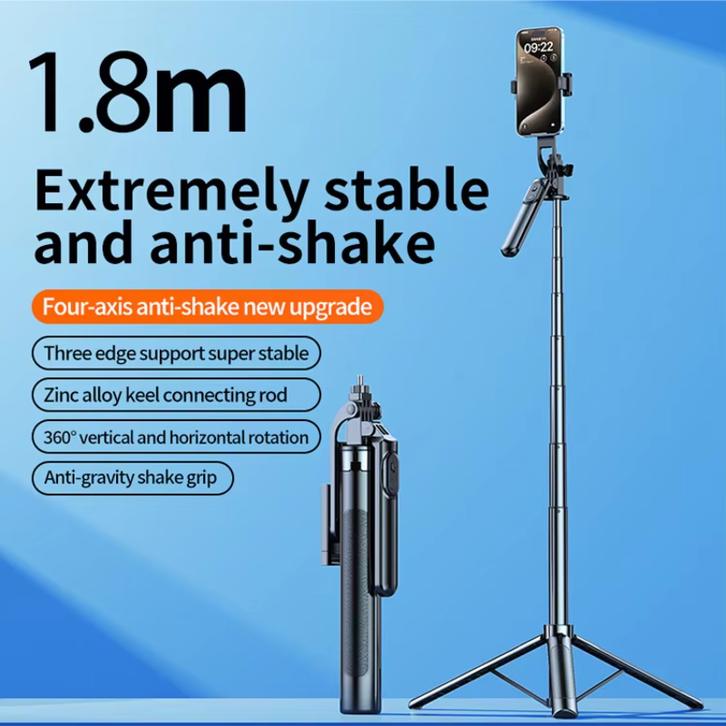 Portable Extendable Selfie Stick with Wireless Remote and Foldable Tripod Stand for Phone & Camera Online Shopping