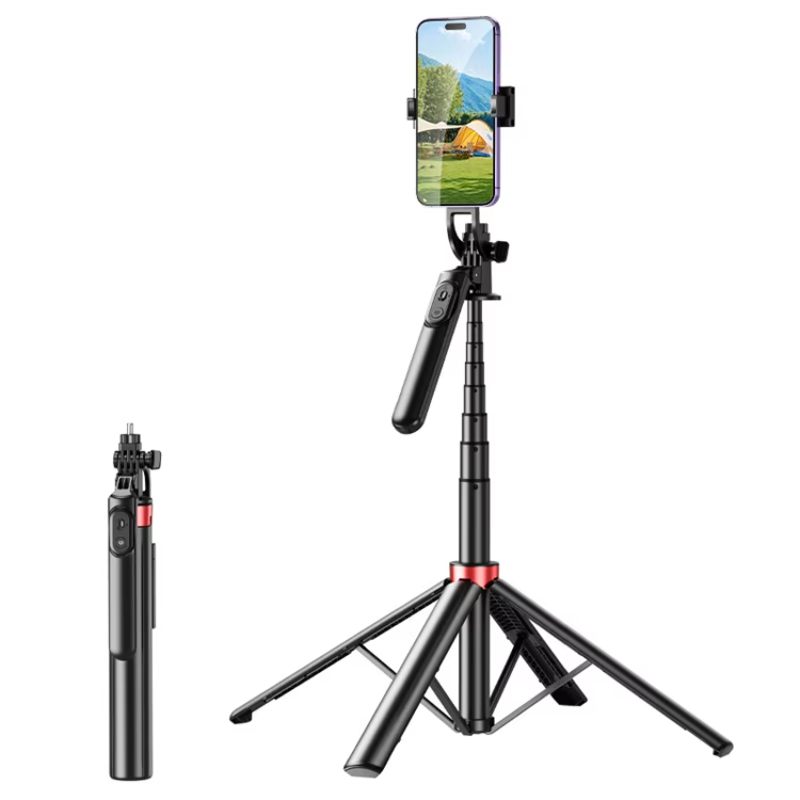 High Quality Flexible Retractable Live Video Rotating Mobile Phone Stand Tripod Selfie Stick