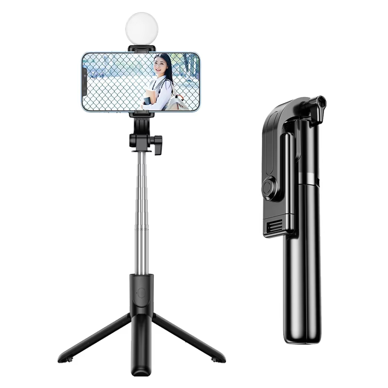 High Quality Portable Selfie Stick Tripod Wireless Detachable Remote Control Extendable Foldable Phone Camera Lighting Feature