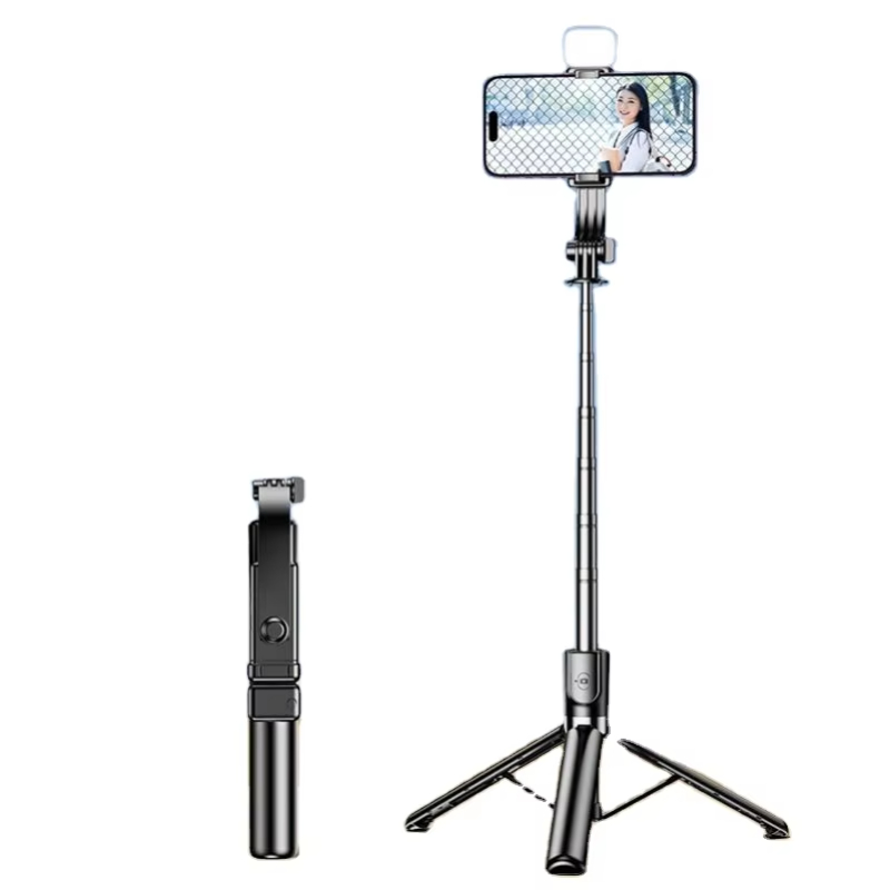 360 Degree Rotating Flexible Selfie Stick LED Fill Light Wireless Mini Selfie Stick Tripod