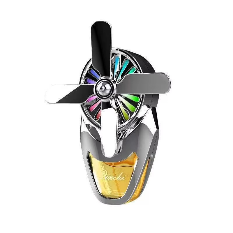 2022 Car air outlet fan perfume with LED light liquid perfume car air freshener