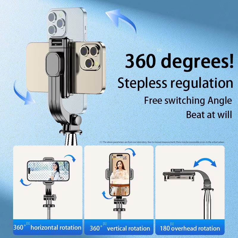 Handheld Portable Tripod Standing Flexible Selfie Stick Travel Outdoor Shooting Connected Mobile Phone Blue Toothbrush Tiktok -