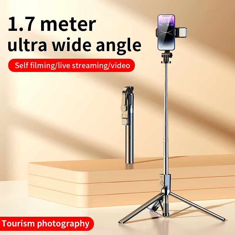 Phone Grip Handheld Booster Grip with Tripod Fill Light Bluetooth Remote Shutter Grip for Smartphone Mobile