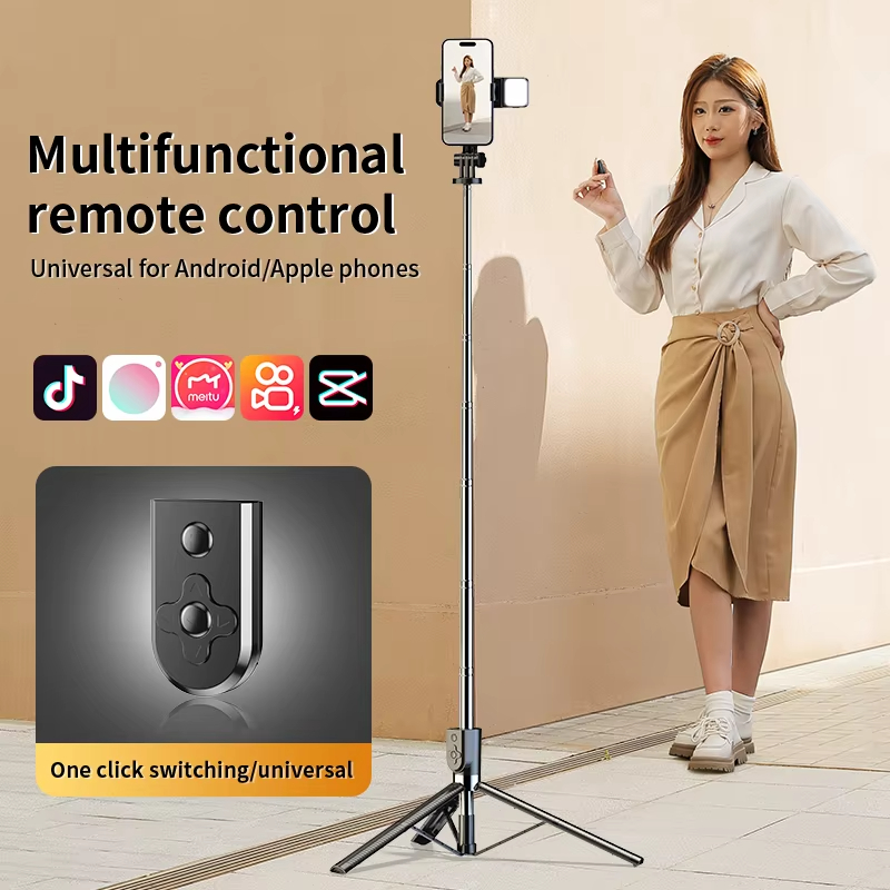 Portable Retractable Selfie Stick Handheld Follow-up Wireless Control Monopod Can Be Opened Tripod On The Ground For Use - Buy B