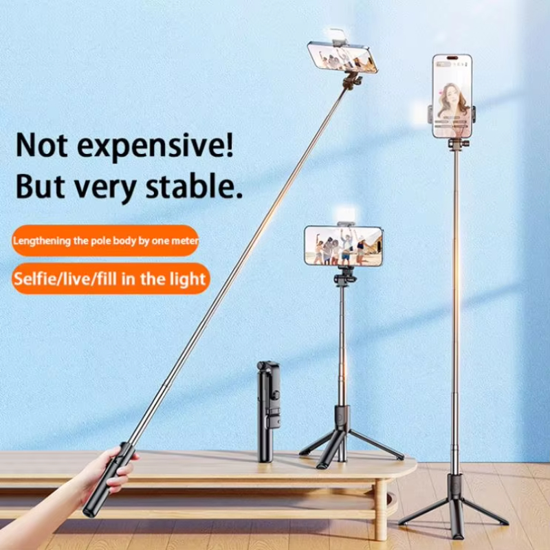 Portable Foldable Selfie Stick Bluetooth Remote Control 1m Extendable Retractable Rotating Stand Monopod Cell Phones