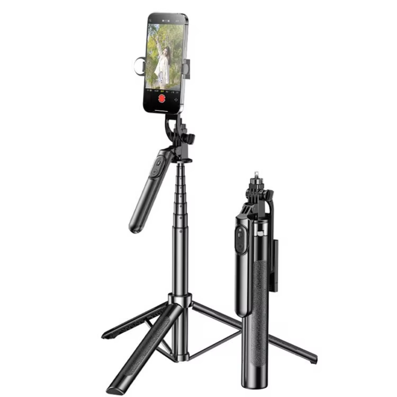 180cm selfie stick mobile phone holder flexibly rotates 360 portable selfie stick with beautiful fill light