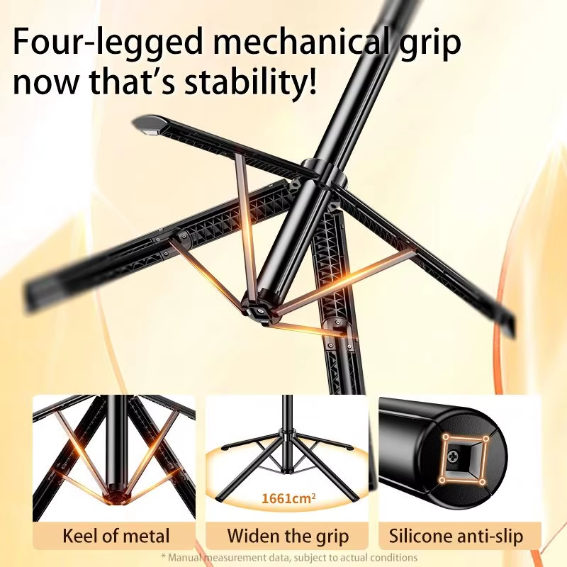 Portable 180cm Aluminum Alloy Selfie Stick with Bluetooth Remote Wide-Angle Shooting Stable Four-Pin Design for Mobile Phone Use