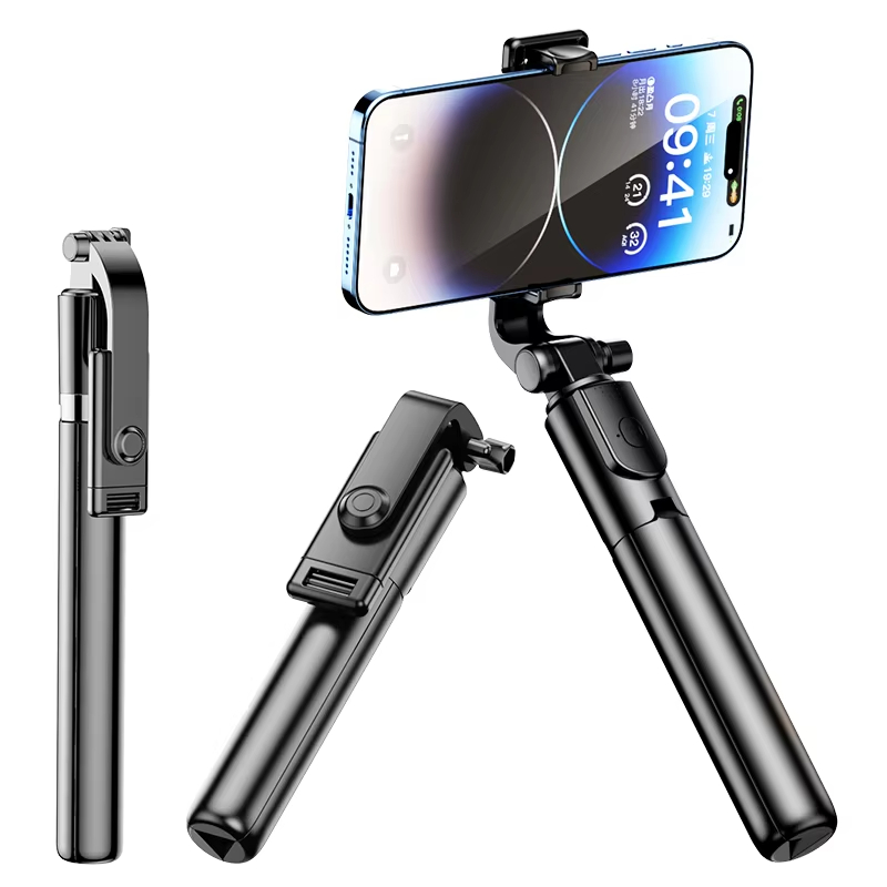 Three in one mobile phone tripod selfie stick with adjustable wireless remote control_Bluetooth connection