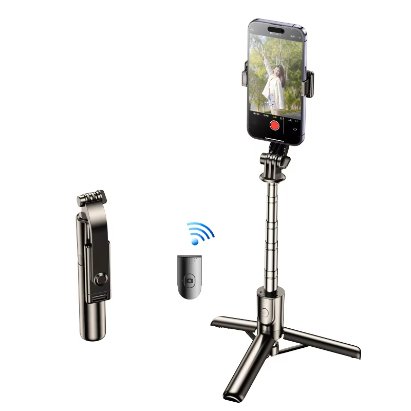 Low Price Selfie Stick Tripod with Wireless Remote Extendable 100cm Length 360 Rotating Mobile Phone Holder_Bluetooth connection