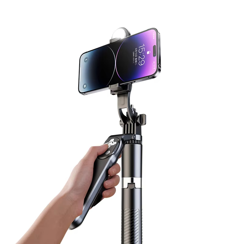 Portable New Smartphone Wireless Selfie Stick with Light Selfie Stick Tripod with Wireless Blue-Tooth Remote Control