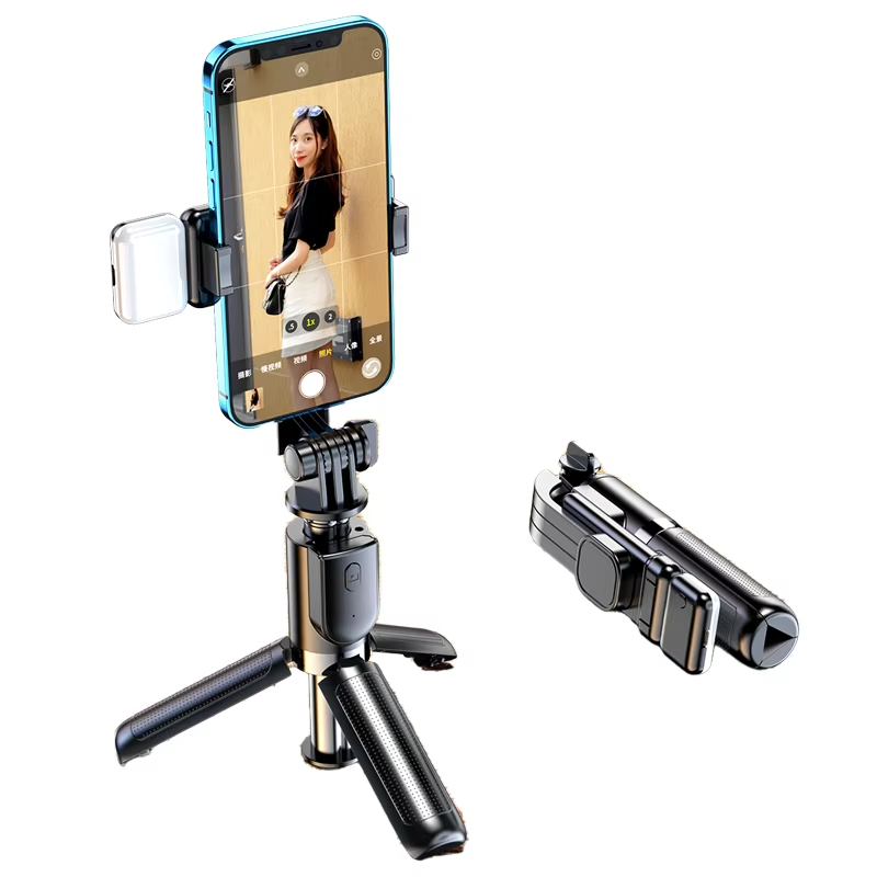 Professional and Portable Wireless Selfie Stick Tripod with Fill Light Flexible Multi-angle Remote Control Mobile Phone Holder