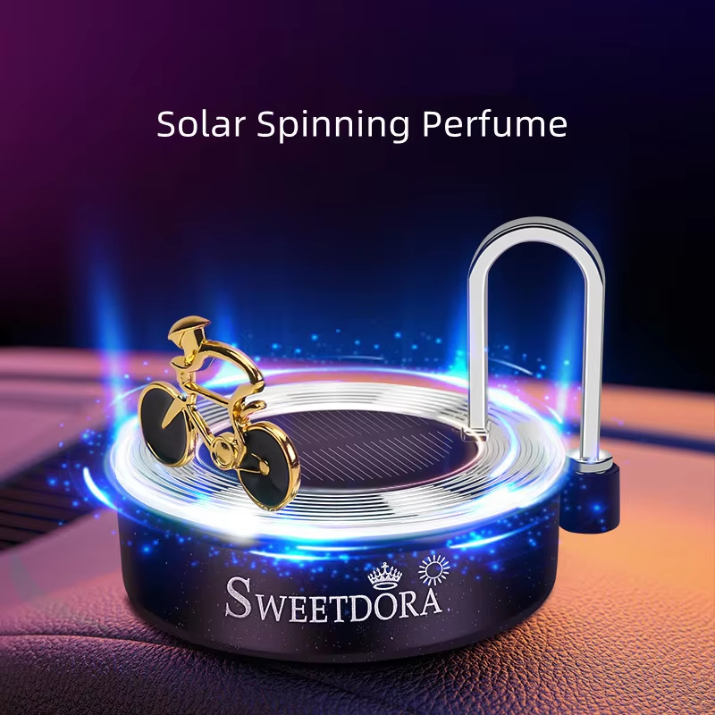 Car Liquid Perfume Solid Aromatherapy Car Solar Automatic Rotating Perfume Holder Solar Air Freshener