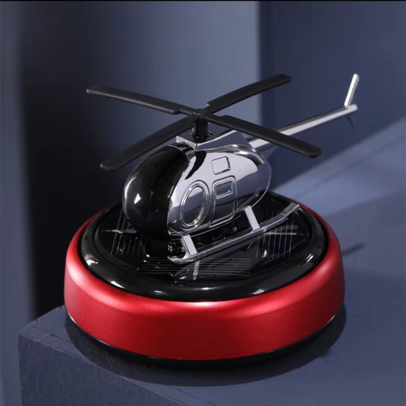 Car Metal Solar Helicopter Perfume Holder Natural Essential Oils Solar Airplane Air Freshener