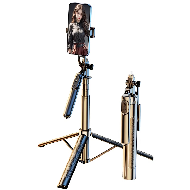 Professional Portable 360 Degree Rotatable Selfie Stick With Beauty Fill Light Flexible Wireless Phone Stand And Drone Holder -