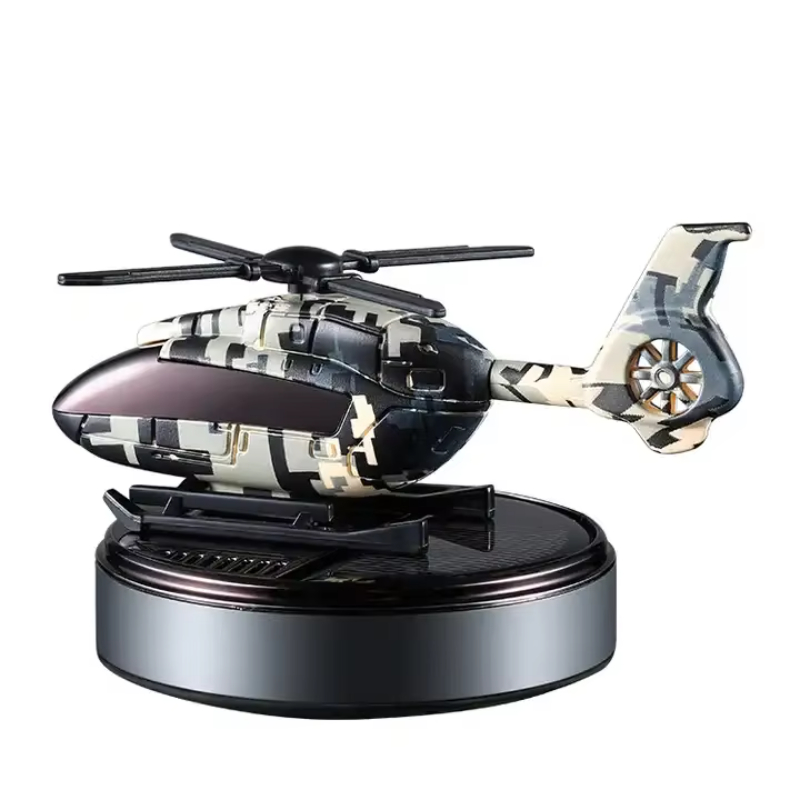 Car mounted automatic rotating solar aircraft aromatherapy essential oil solar helicopter air freshener perfume