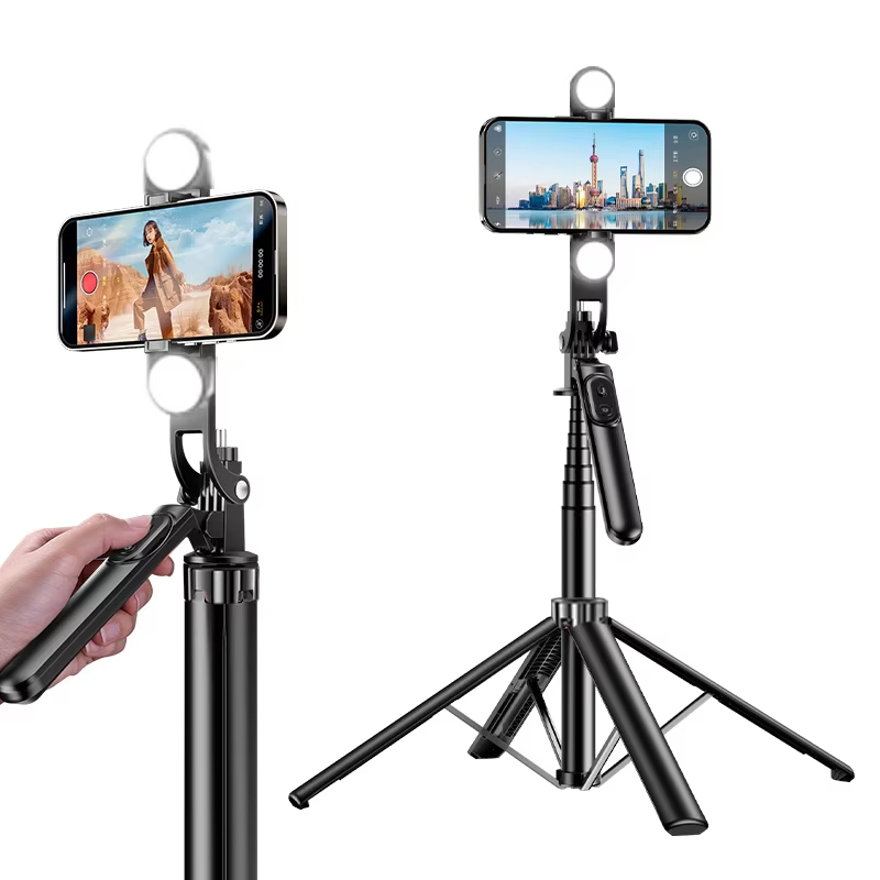 Wholesale Portable Hot Model Portable Selfie Stick Mobile Phone Tripod with Wireless Remote Control Shutter Fill Light