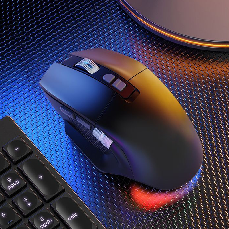 Rechargeable Wireless Mouse Gaming Silent Ergonomic 8 Keys RGB Backlit Wireless Macro Programming Gaming Mouse