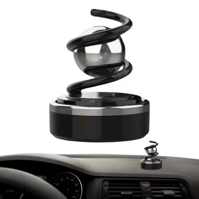 Car mounted solar powered rotating aromatherapy car mounted solar powered air purifier air freshener