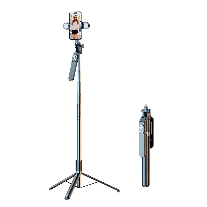 Professional Mini Smartphone Selfie Stick 360 Rotating Clip Mobile Phone Tripod Selfie Stick with Fill Light