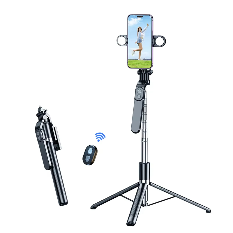 Professional Mini Smartphone Selfie Stick 360 Rotating Clip Mobile Phone Tripod Selfie Stick with Fill Light