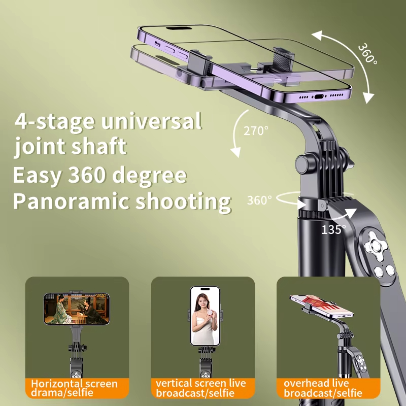 Wholesale Foldable Portable Selfie Stick Mobile Phone Outdoor Use Selfie Tripod Sticks with Fill Light
