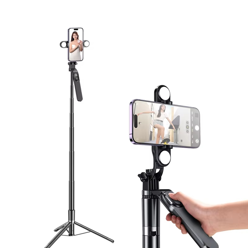 Popular Extended 180cm Portable Smart Selfie Stick with Blue-Tooth Remote Control Tripod Stand Selfie Sticks