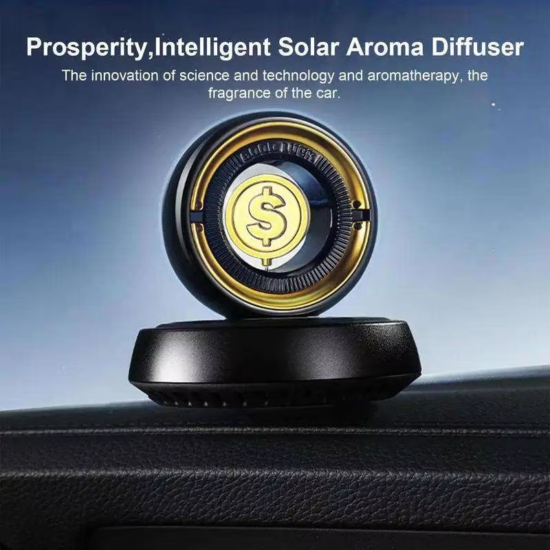Car solar rotating S aromatherapy car solar perfume air freshener diffuser 5ml perfume