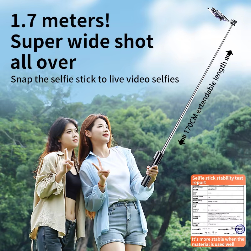 Stabilised Tripod Monopod Selfie Stick with Remote Shutter Control Phone Clip Holder Selfie Sticks