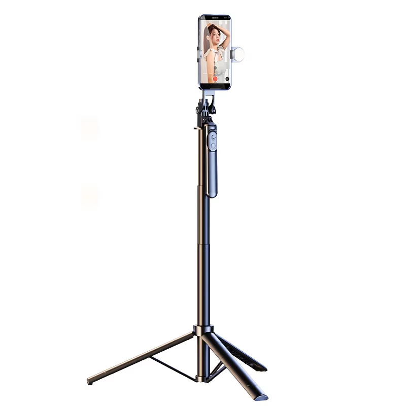 Single Light Flexible Smartphone Video Camera Selfie Stick Phone Holder Tripod for Live Broadcast with Bluetooth Connection