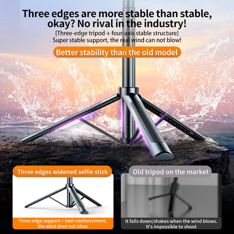 Flexible Selfie Stick Tripod Mini 360 Degree Handheld Telescopic Fill Light Selfie Sticks