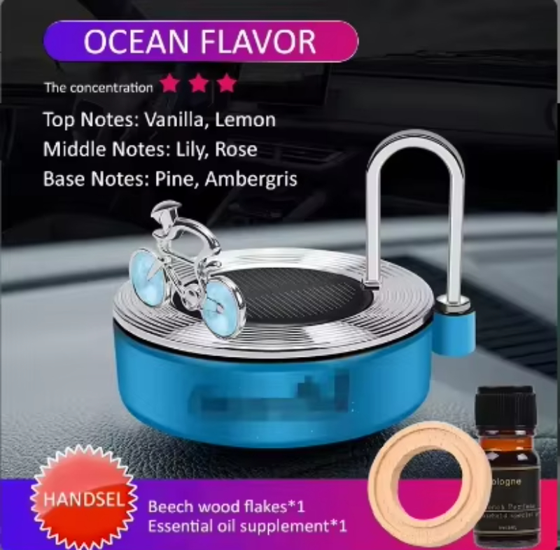 Factory Wholesale Automobile Solar Bicycle Air Purifier Solar Aircraft Rotating Aromatherapy perfume Air Refresher