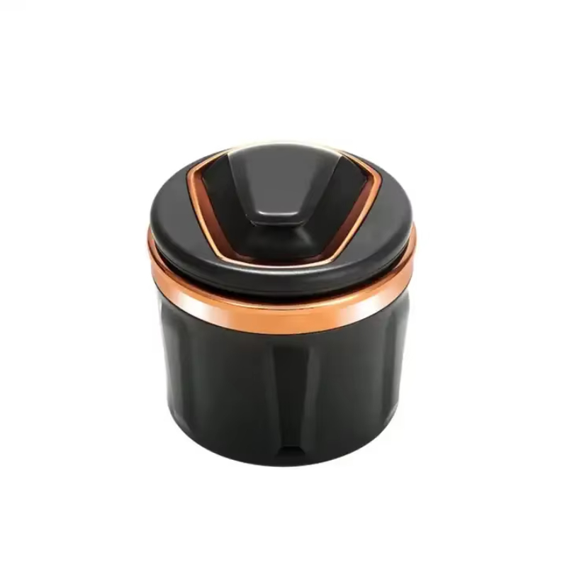 Mini hidden car ashtray with ceramic inner liner and LED light car ashtray
