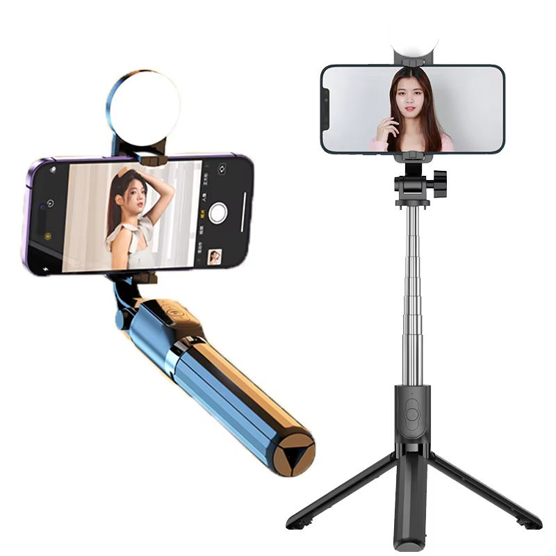 Wholesale 110cm Low Price Professional and Portable Selfie Stick With Tripod Remote Factory Selfie-stick with fill light