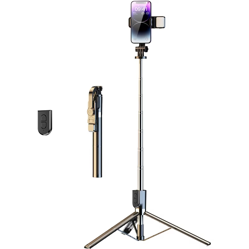 175cm Popular Extended 180cm Portable Smart Selfie Sticks with Blue-Tooth Remote Control Tripod Stand Selfie Sticks