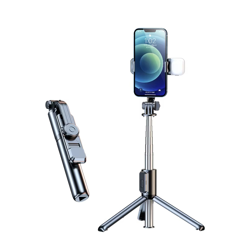 Wholesale Portable Telescopic Tripod Selfie Stick Wireless Remote Control Shutter Selfie Stick with Bluetooth Connection