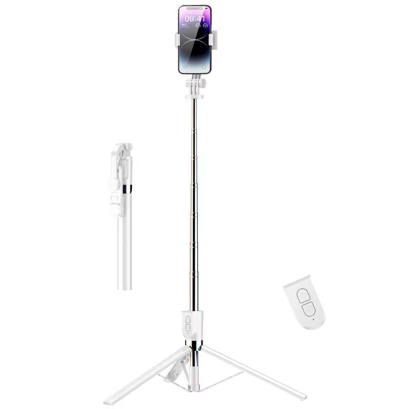 Professional selfie stick tripod with 360 degree facial tracking for outdoor use with bluetooth connection