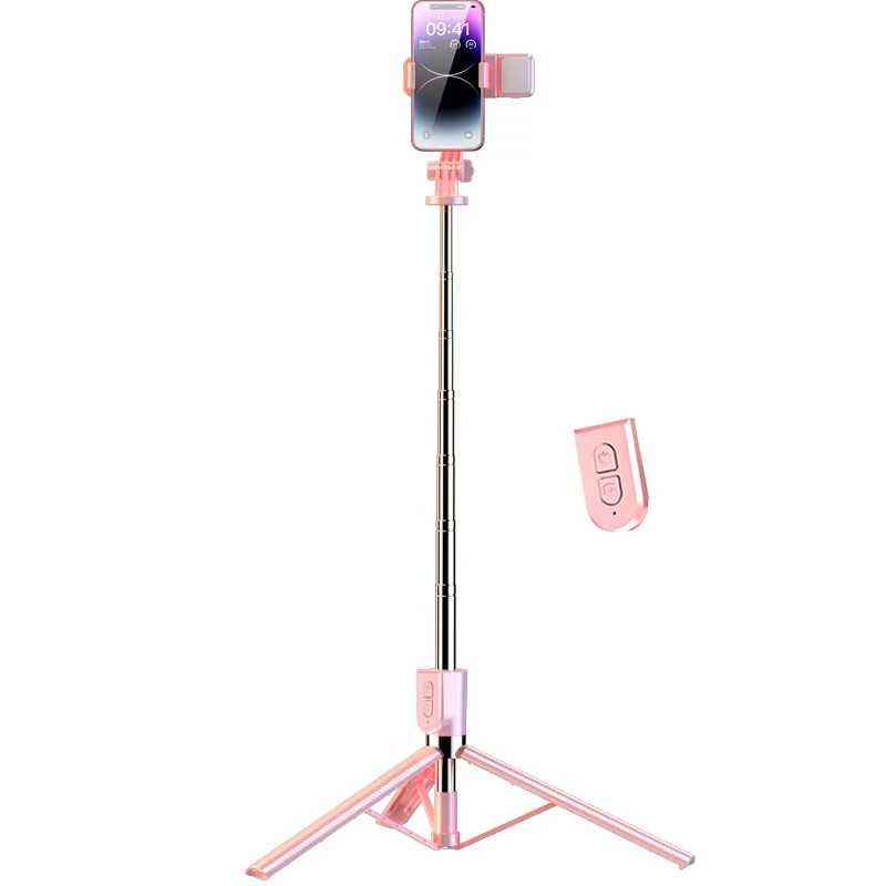 175cm Professional selfie stick tripod with 360 degree facial tracking for outdoor use with fill light