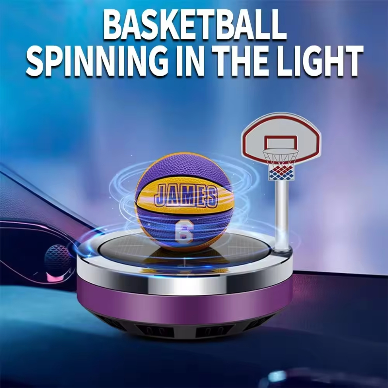 Vehicle mounted solar rotating basketball fragrance solar perfume air purifier
