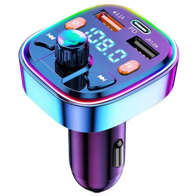 2022 New PD20W Car Charger FM Radio Transmitter Dual Port Fast Charging Hands Free Calling Car Bluetooth-5.0MP3 Music Player