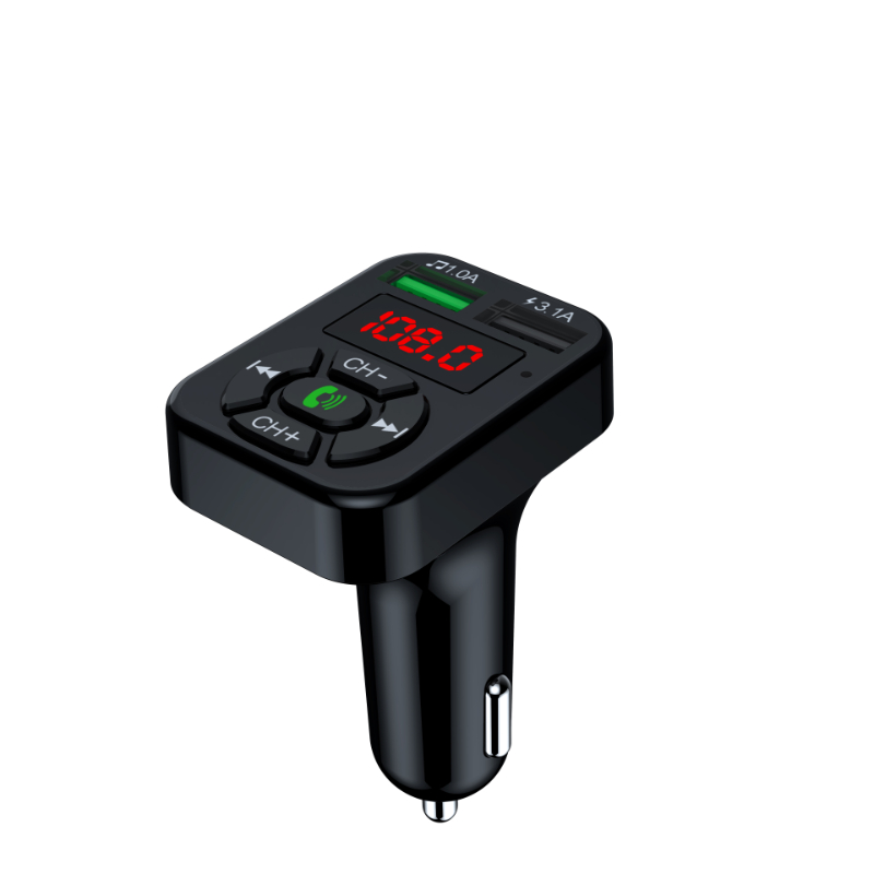A9 Car 5.0 FM Transmitter Wireless Handsfree Audio Receiver Auto MP3 Player USB Fast Charger compatible Car Accessories