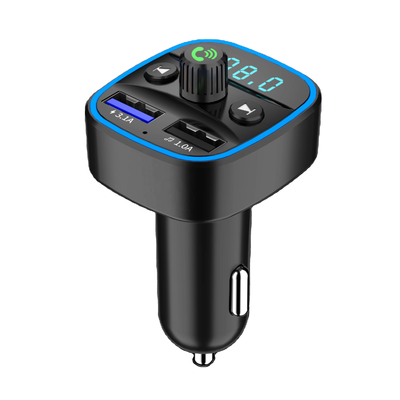 Amazon Hot Selling Car Phone Charger 3.1A Dual USB Car Kit Hands Free Calling Bluetooth-MP3 Player Wireless FM Transmitter