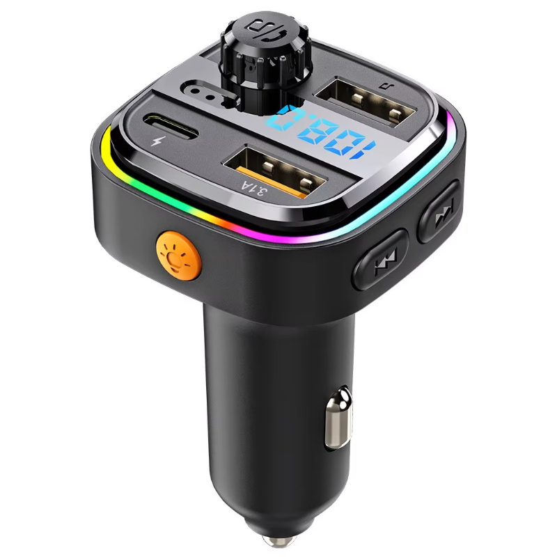 C26 car cigarette lighter Bluetooth MP3 player car hands-free USB charging FM transmitter ambient light 3.1A